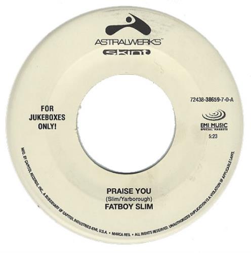 FATBOY SLIM  PRAISE YOU  レコード　7inch Fatboy Slim Praise You / The Rockafeller Skank 7